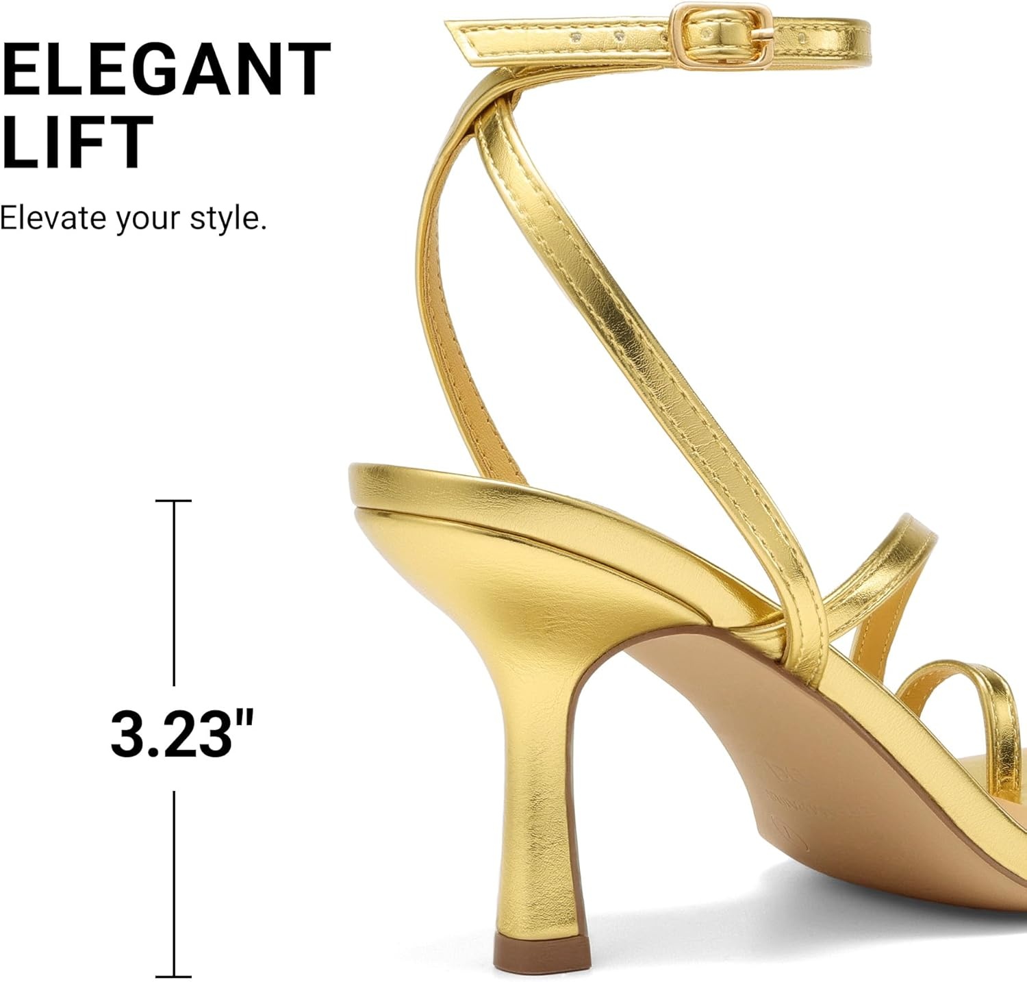 image:imageDREAM PAIRS Womens Kitten Low Heels with Square Toe Adjustable Ankle Strappy Fashion Sandals Comfortable Dressy Summer Shoes 2026 for Daily PartyGold