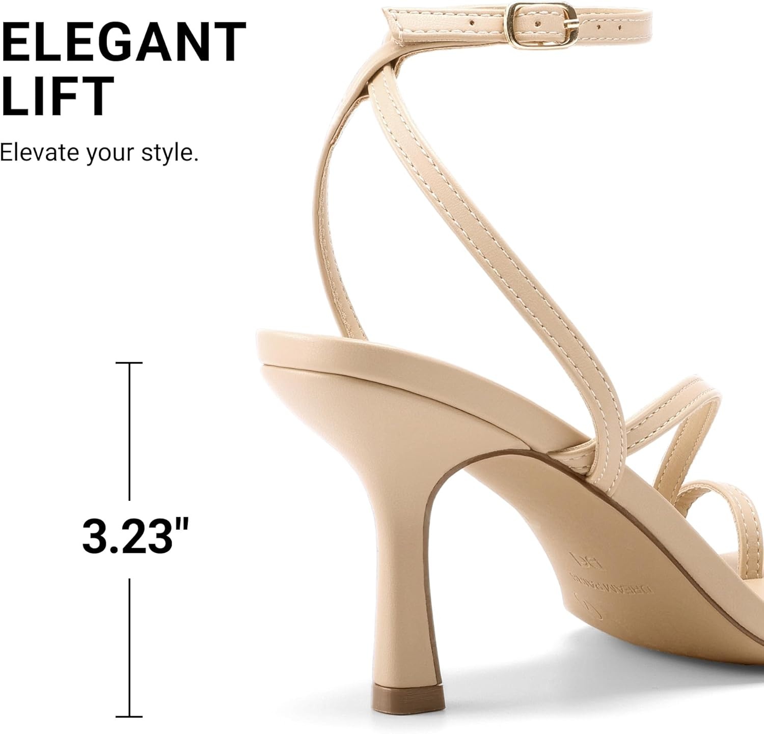 image:imageDREAM PAIRS Womens Kitten Low Heels with Square Toe Adjustable Ankle Strappy Fashion Sandals Comfortable Dressy Summer Shoes 2026 for Daily PartyNude