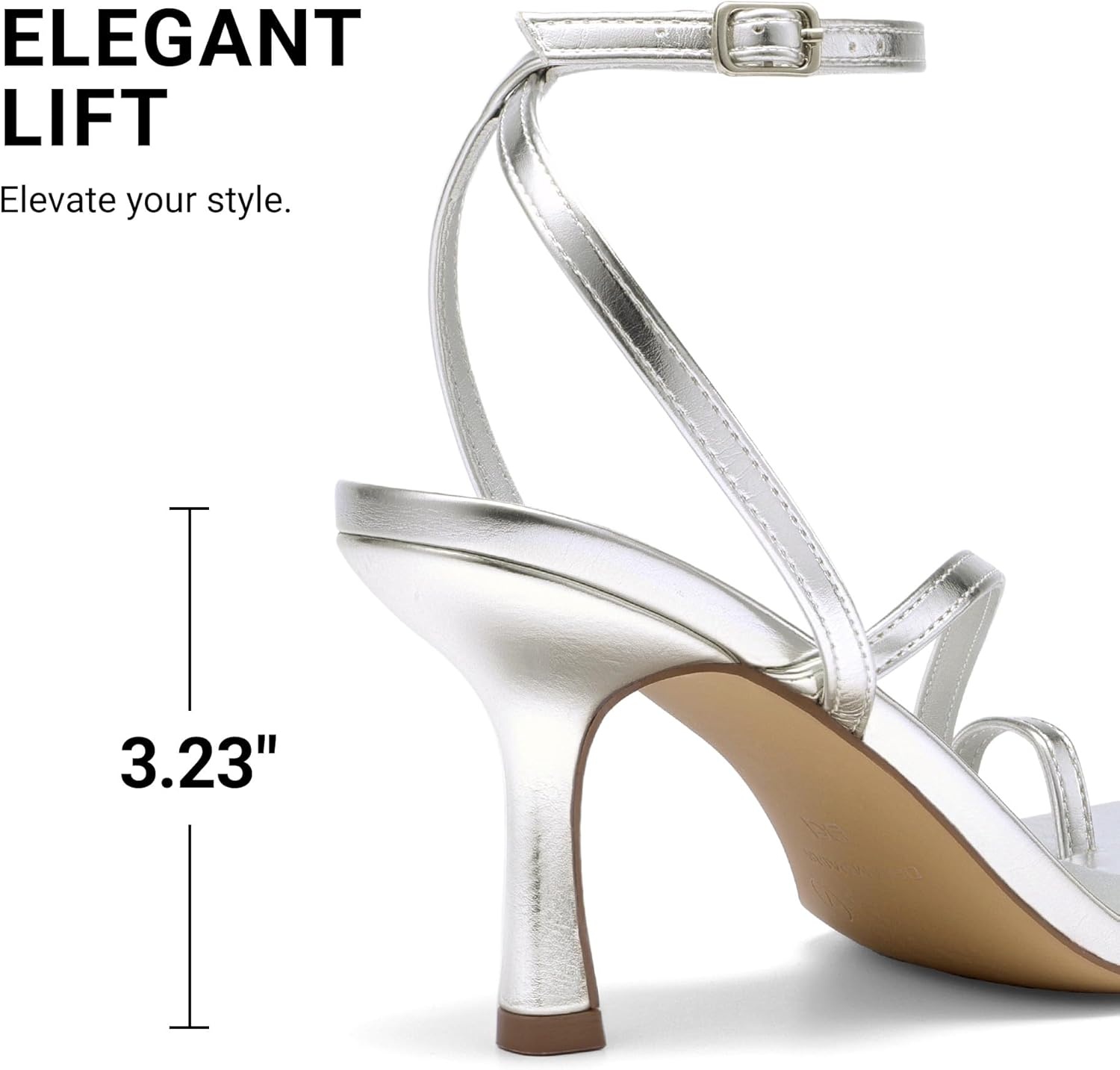 image:imageDREAM PAIRS Womens Kitten Low Heels with Square Toe Adjustable Ankle Strappy Fashion Sandals Comfortable Dressy Summer Shoes 2026 for Daily PartySilver
