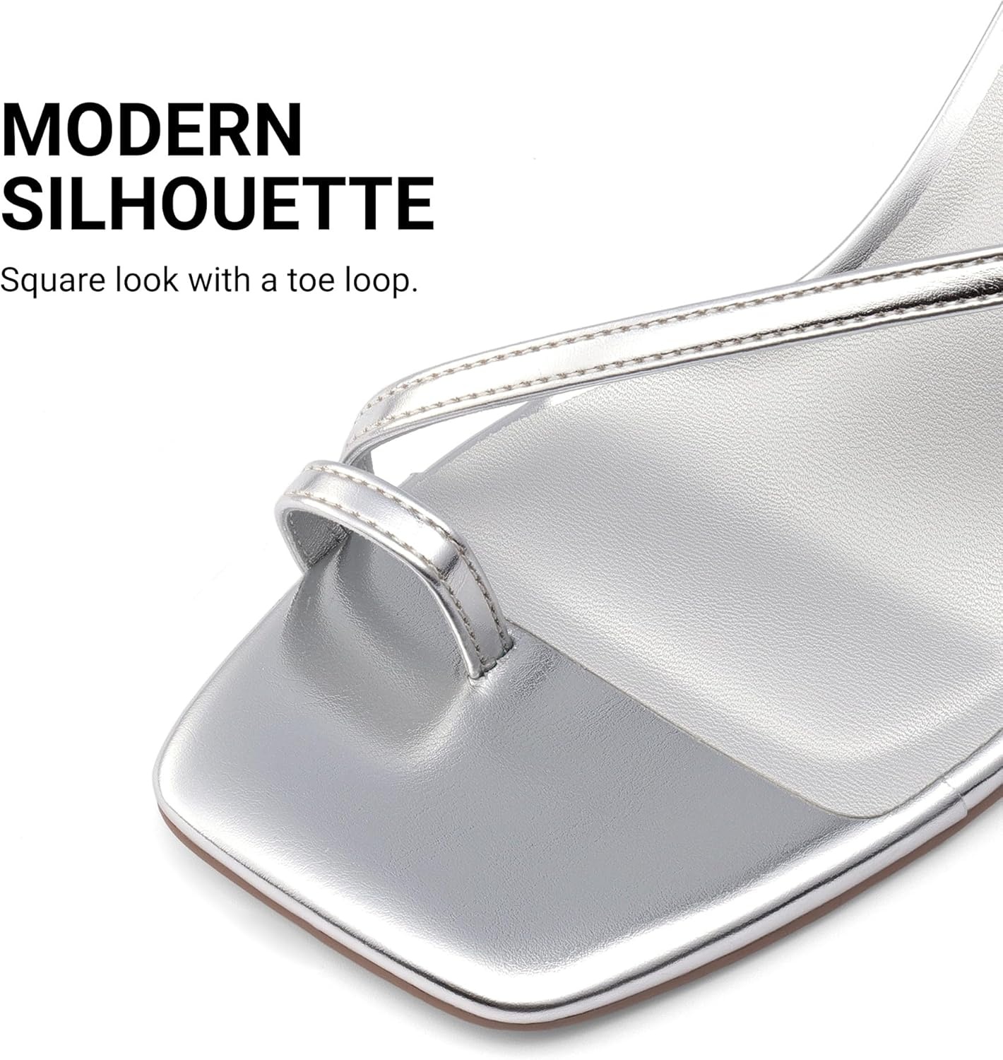 image:imageDREAM PAIRS Womens Kitten Low Heels with Square Toe Adjustable Ankle Strappy Fashion Sandals Comfortable Dressy Summer Shoes 2026 for Daily PartySilver