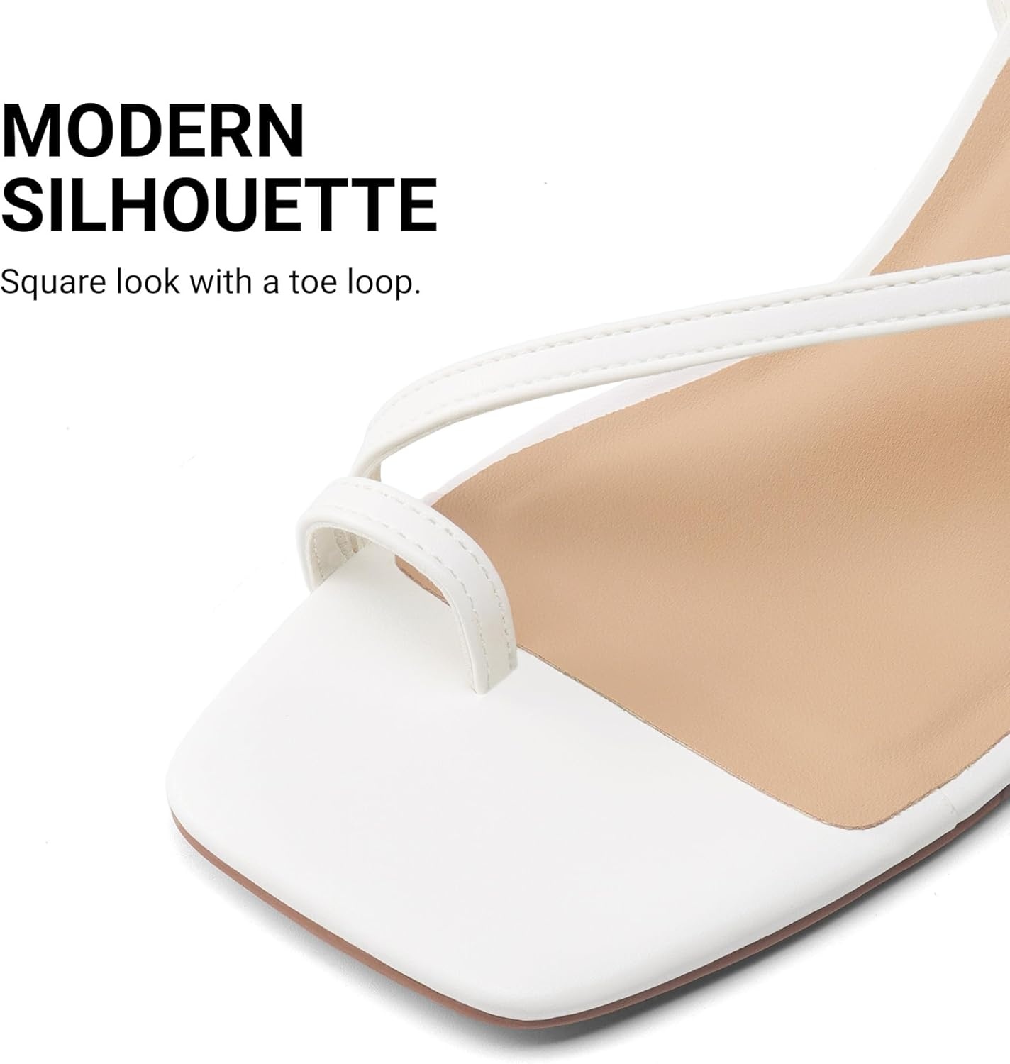 image:imageDREAM PAIRS Womens Kitten Low Heels with Square Toe Adjustable Ankle Strappy Fashion Sandals Comfortable Dressy Summer Shoes 2026 for Daily PartyWhite