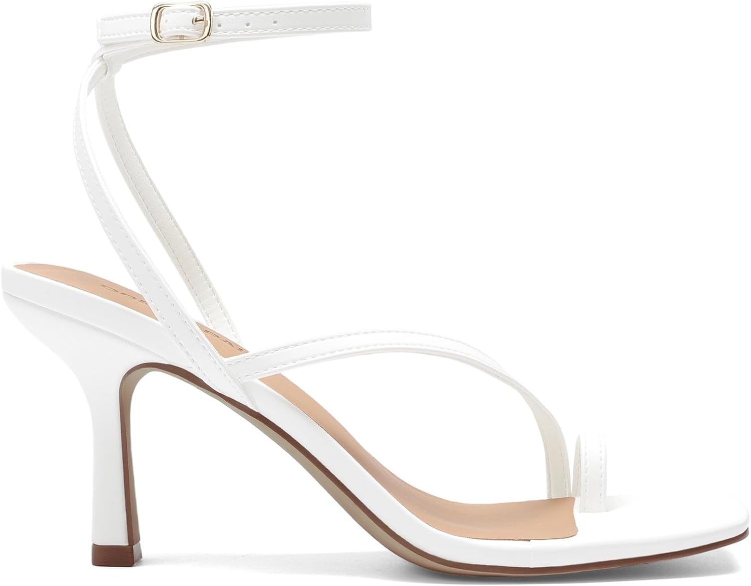 image:imageDREAM PAIRS Womens Kitten Low Heels with Square Toe Adjustable Ankle Strappy Fashion Sandals Comfortable Dressy Summer Shoes 2026 for Daily PartyWhite