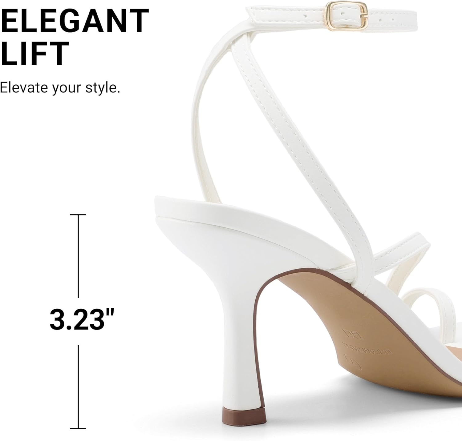 image:imageDREAM PAIRS Womens Kitten Low Heels with Square Toe Adjustable Ankle Strappy Fashion Sandals Comfortable Dressy Summer Shoes 2026 for Daily PartyWhite