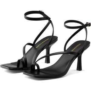 DREAM PAIRS Women’s Kitten Low Heels with Square Toe Adjustable Ankle Strappy Fashion Sandals Comfortable Dressy Summer Shoes 2026 for Daily Party(Black)