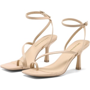 DREAM PAIRS Women’s Kitten Low Heels with Square Toe Adjustable Ankle Strappy Fashion Sandals Comfortable Dressy Summer Shoes 2026 for Daily Party(Nude)