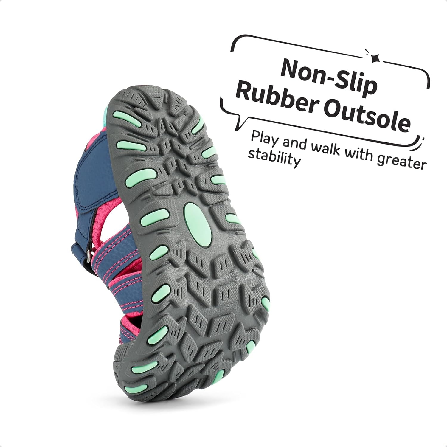 image:imageDREAM PAIRS Boys Girls ClosedToe Outdoor Summer Water Sport Sandals for ToddlerLittleBig KidBlueFuchsiaMint