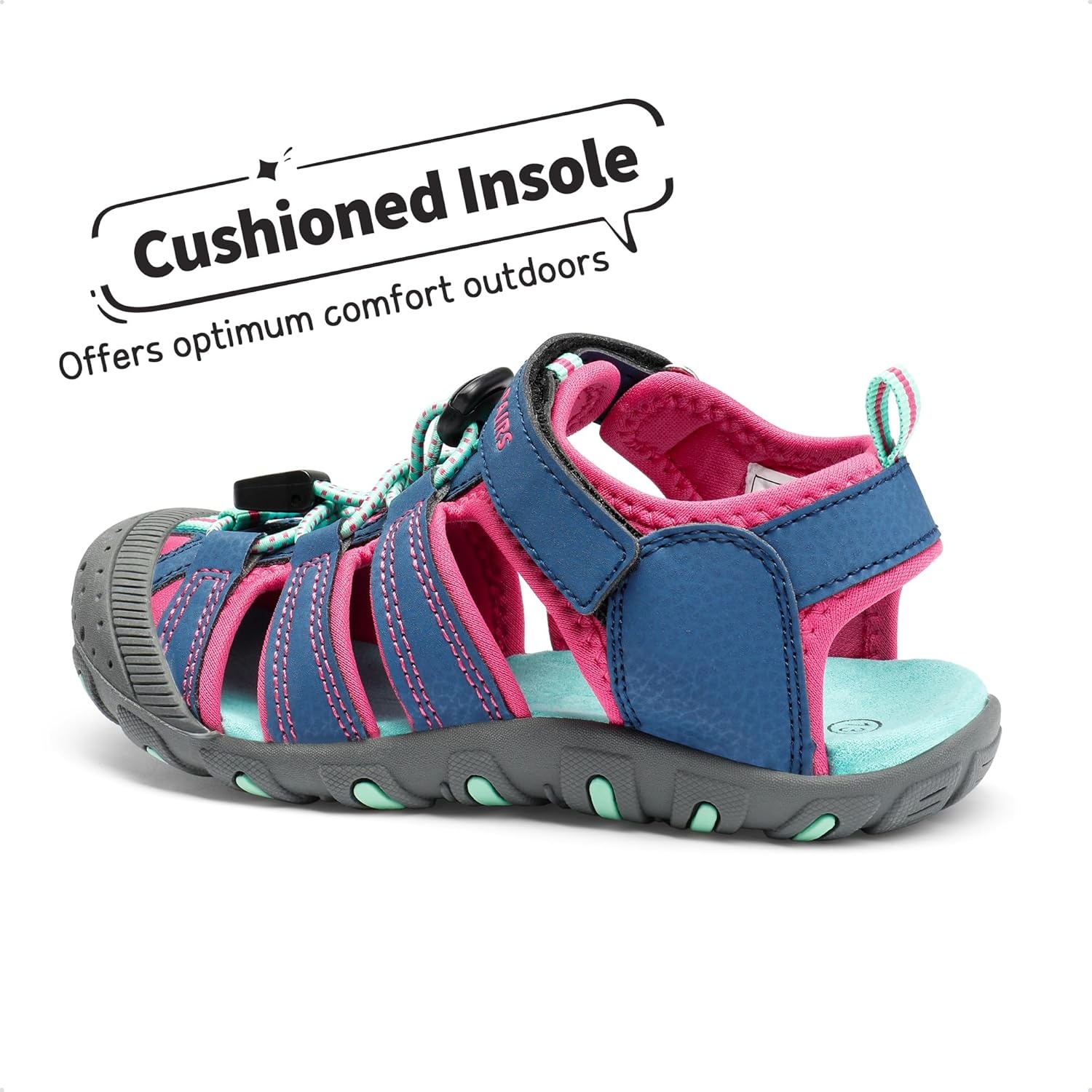 image:imageDREAM PAIRS Boys Girls ClosedToe Outdoor Summer Water Sport Sandals for ToddlerLittleBig KidBlueFuchsiaMint