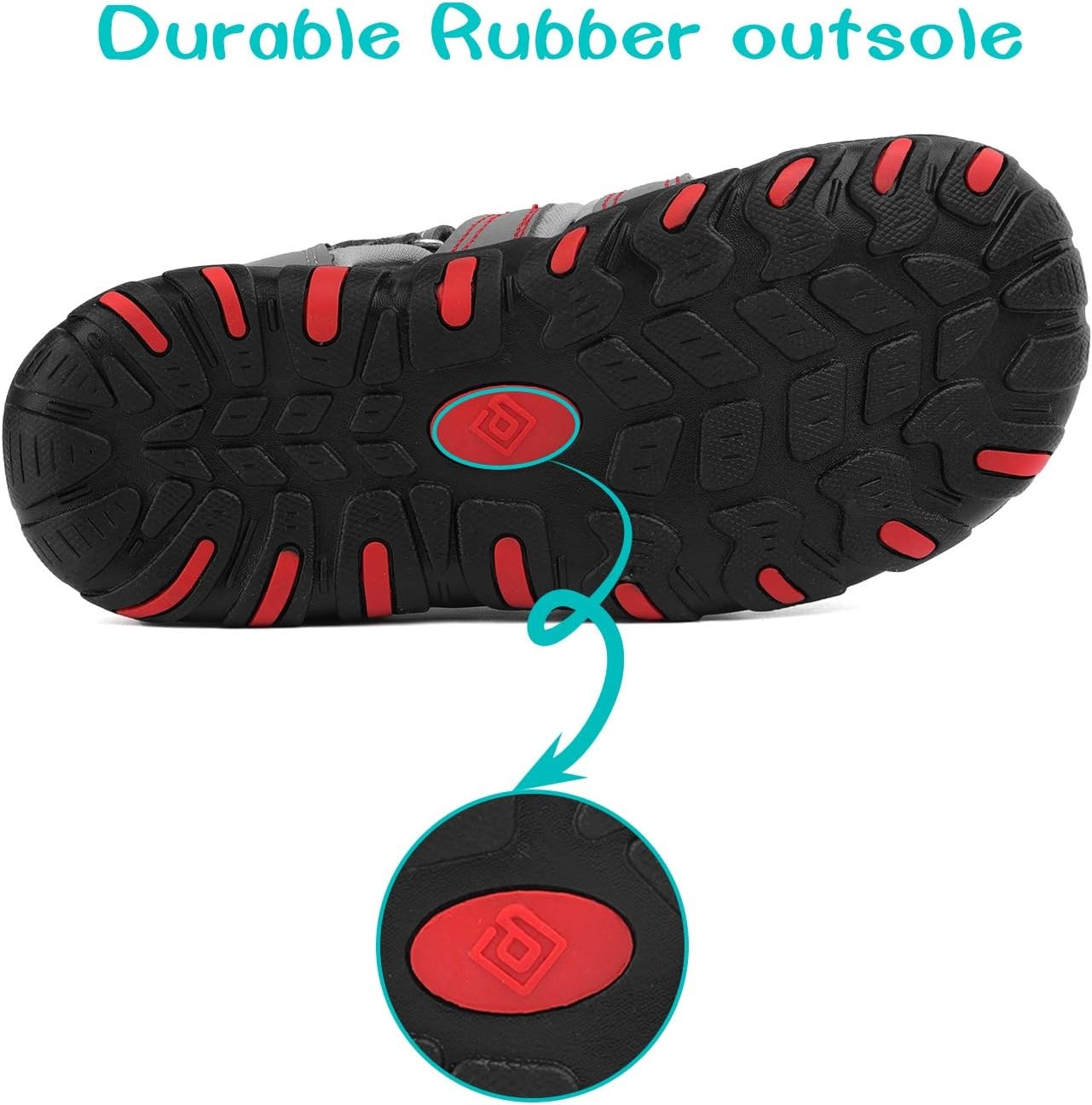 image:imageDREAM PAIRS Boys Girls ClosedToe Outdoor Summer Water Sport Sandals for ToddlerLittleBig KidGreyLightGreyRed