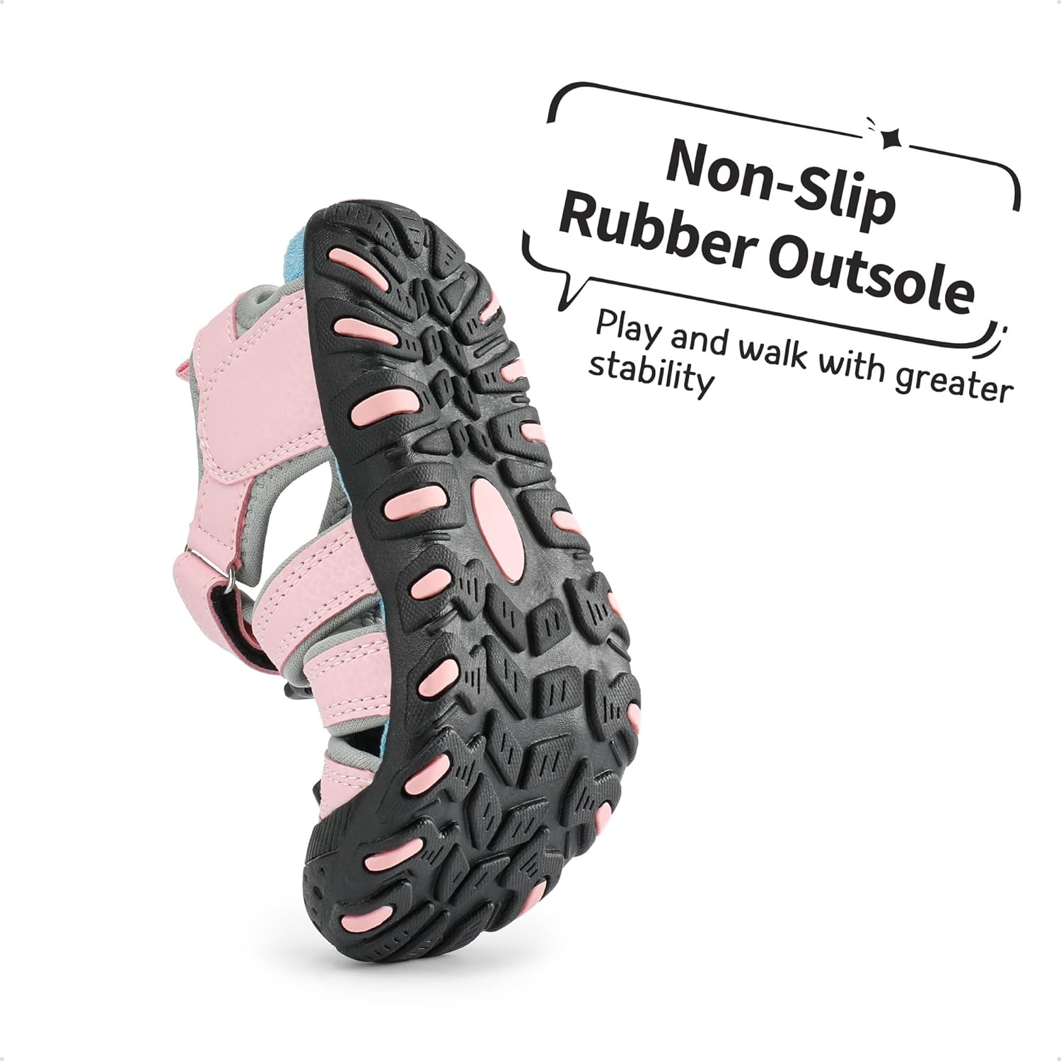 image:imageDREAM PAIRS Boys Girls ClosedToe Outdoor Summer Water Sport Sandals for ToddlerLittleBig KidPink