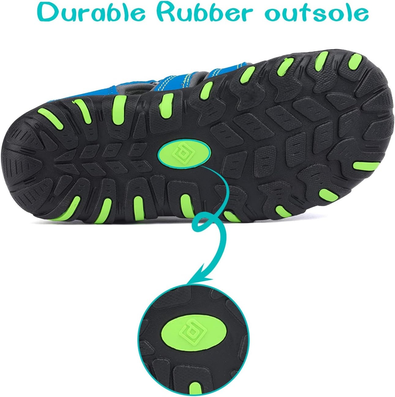 image:imageDREAM PAIRS Boys Girls ClosedToe Outdoor Summer Water Sport Sandals for ToddlerLittleBig KidRoyalBlueGreen