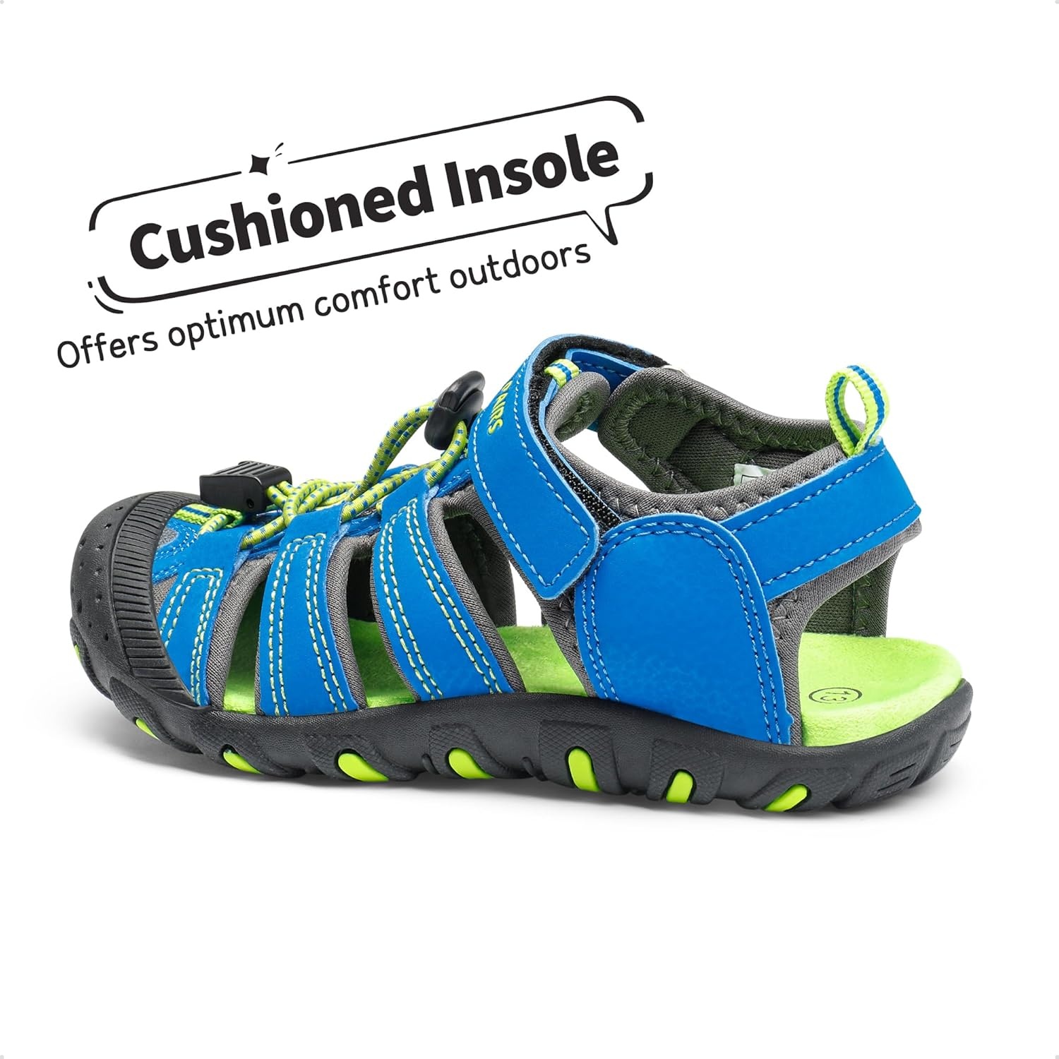 image:imageDREAM PAIRS Boys Girls ClosedToe Outdoor Summer Water Sport Sandals for ToddlerLittleBig KidRoyalBlueGreen