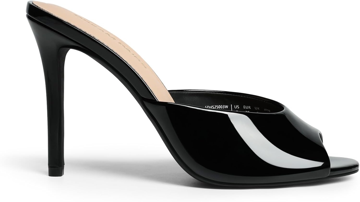 image:imageDREAM PAIRS Mule Heels for Women High Heels Stiletto Open Round Peep Toe Mules Sandals Slip on Dress Shoes 2026 Sexy Heeled for Party Dressy Prom WeddingBlackpat