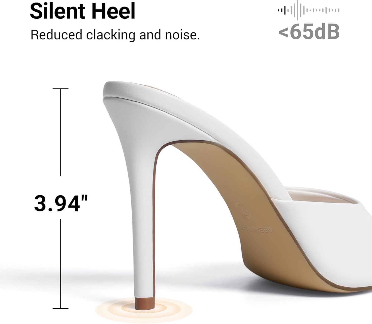 image:imageDREAM PAIRS Mule Heels for Women High Heels Stiletto Open Round Peep Toe Mules Sandals Slip on Dress Shoes 2026 Sexy Heeled for Party Dressy Prom WeddingWhite