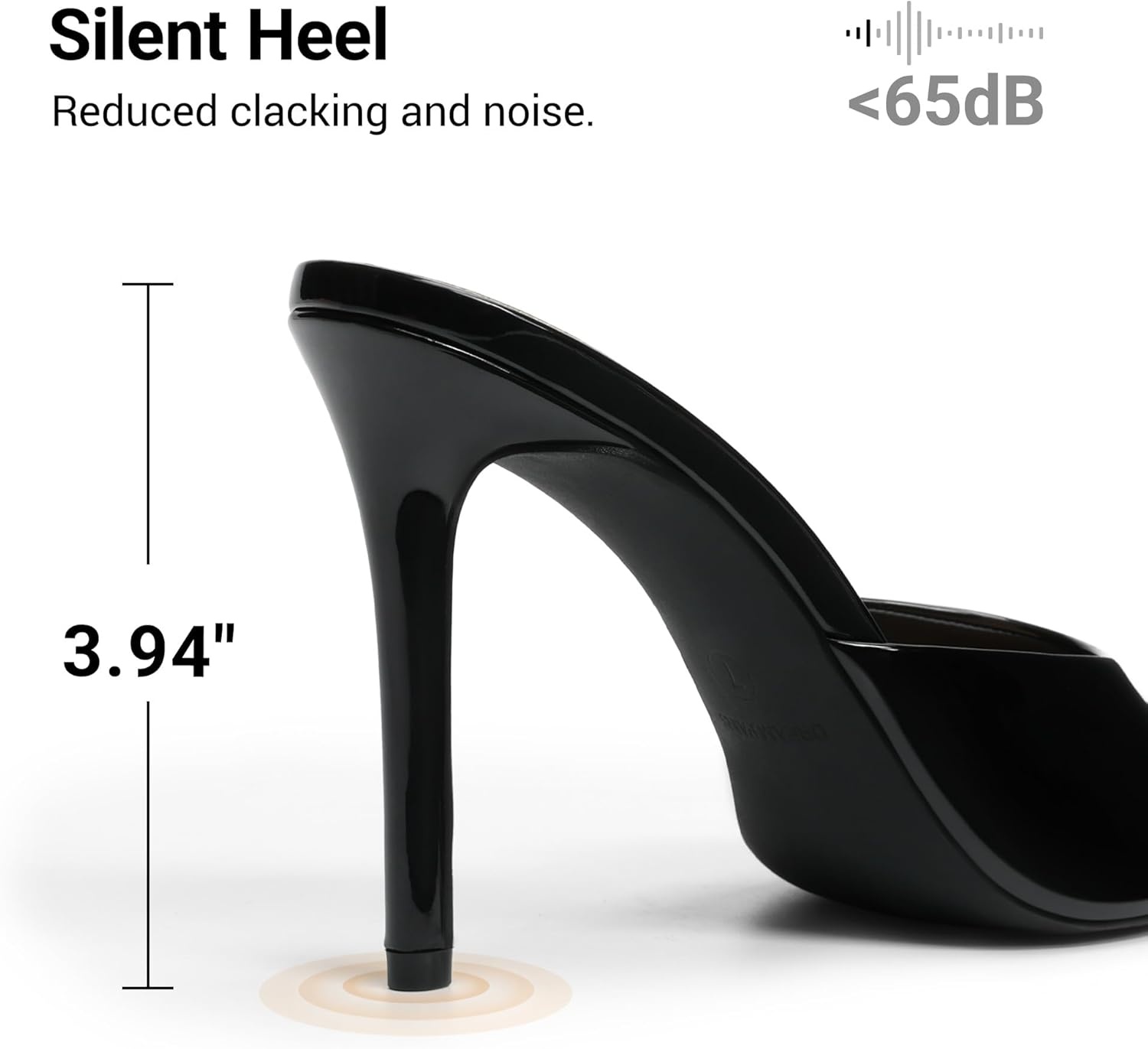image:imageDREAM PAIRS Mule Heels for Women High Heels Stiletto Open Round Peep Toe Mules Sandals Slip on Dress Shoes 2026 Sexy Heeled for Party Dressy Prom WeddingBlackpat