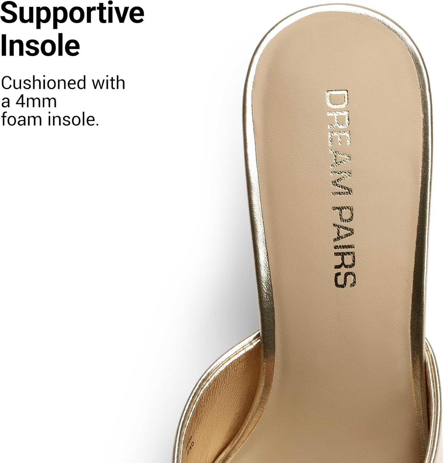 image:imageDREAM PAIRS Mule Heels for Women High Heels Stiletto Open Round Peep Toe Mules Sandals Slip on Dress Shoes 2026 Sexy Heeled for Party Dressy Prom WeddingLight Gold
