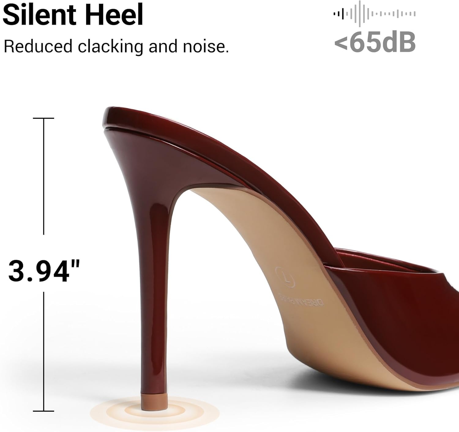 image:imageDREAM PAIRS Mule Heels for Women High Heels Stiletto Open Round Peep Toe Mules Sandals Slip on Dress Shoes 2026 Sexy Heeled for Party Dressy Prom WeddingBurgundy