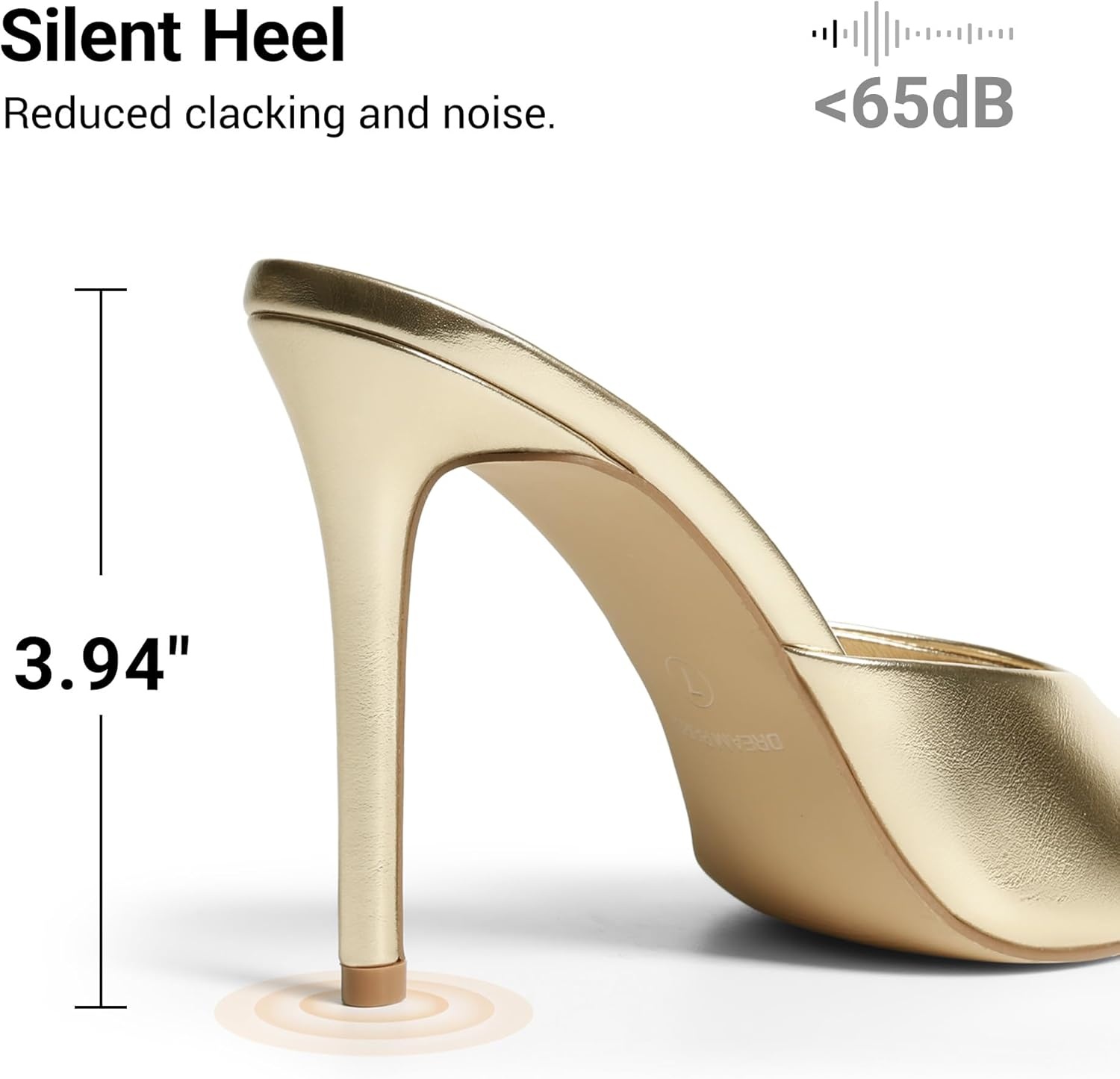 image:imageDREAM PAIRS Mule Heels for Women High Heels Stiletto Open Round Peep Toe Mules Sandals Slip on Dress Shoes 2026 Sexy Heeled for Party Dressy Prom WeddingLight Gold