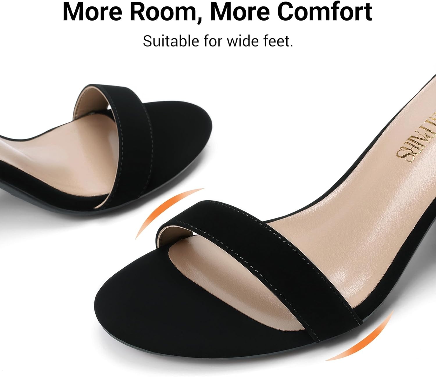 image:imageDREAM PAIRS Womens Chunky Block Heel Sandals Open Toe Ankle Strap Dress Shoes Comfortable Wedding Guest Heels for Party Prom and Formal EventsBlackNubuck
