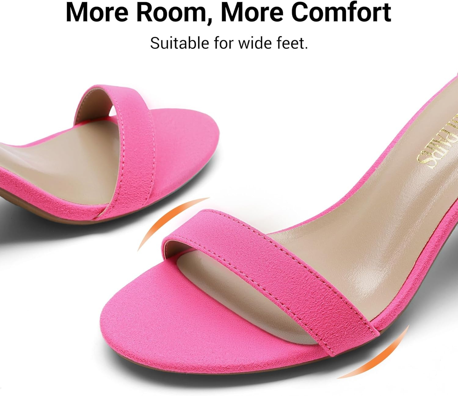 image:imageDREAM PAIRS Womens Chunky Block Heel Sandals Open Toe Ankle Strap Dress Shoes Comfortable Wedding Guest Heels for Party Prom and Formal EventsFuchsiasuede