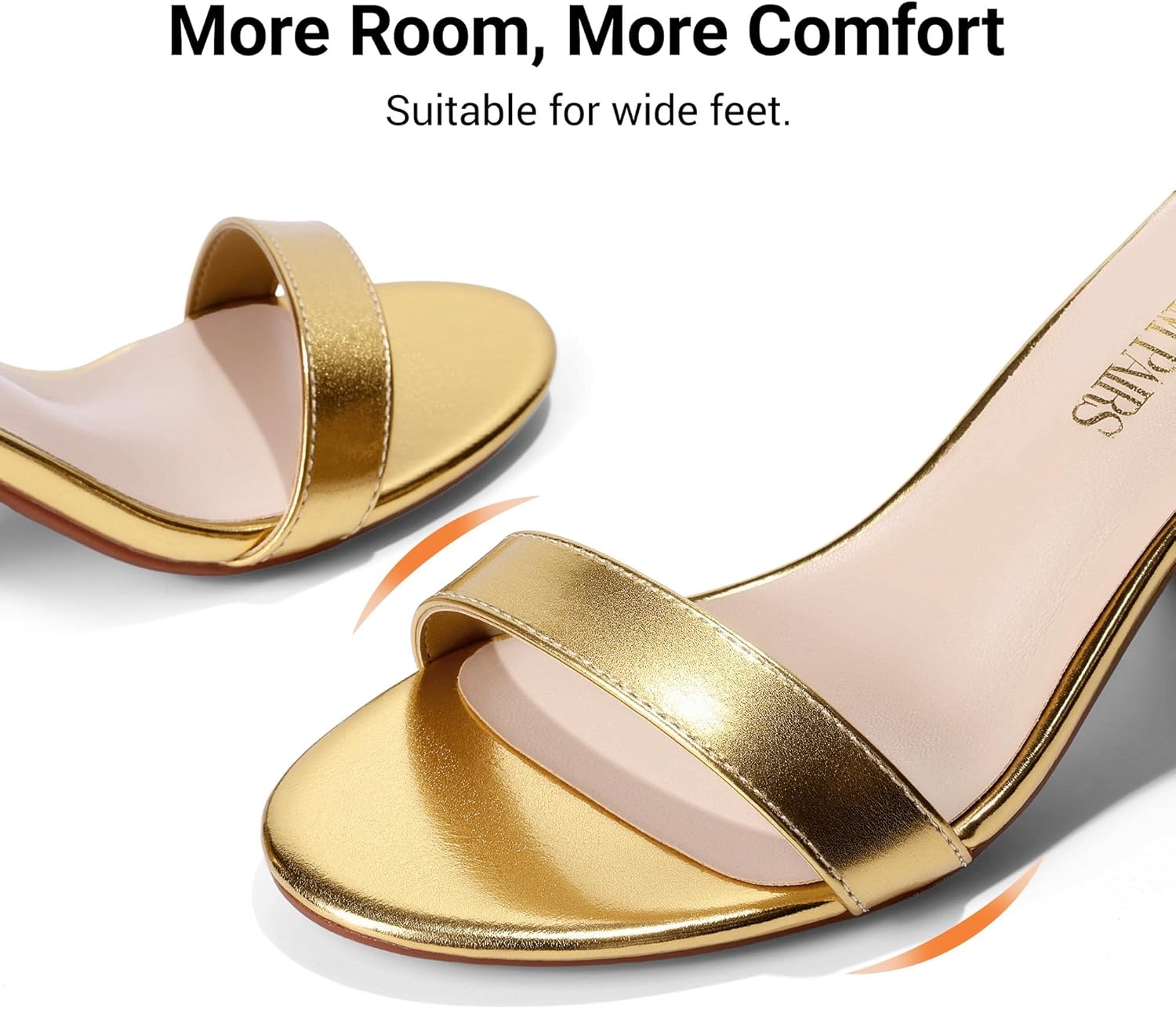 image:imageDREAM PAIRS Womens Chunky Block Heel Sandals Open Toe Ankle Strap Dress Shoes Comfortable Wedding Guest Heels for Party Prom and Formal EventsGoldmetallic
