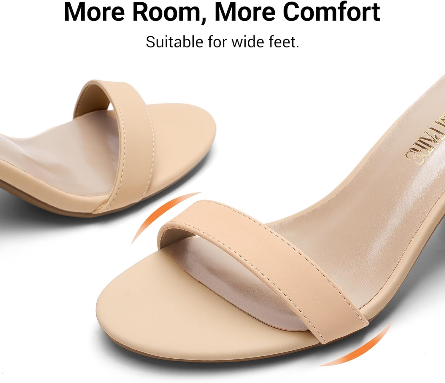 image:imageDREAM PAIRS Womens Chunky Block Heel Sandals Open Toe Ankle Strap Dress Shoes Comfortable Wedding Guest Heels for Party Prom and Formal EventsNudeNubuck