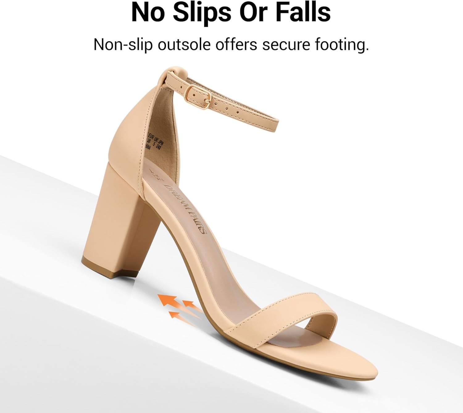 image:imageDREAM PAIRS Womens Chunky Block Heel Sandals Open Toe Ankle Strap Dress Shoes Comfortable Wedding Guest Heels for Party Prom and Formal EventsNudeNubuck