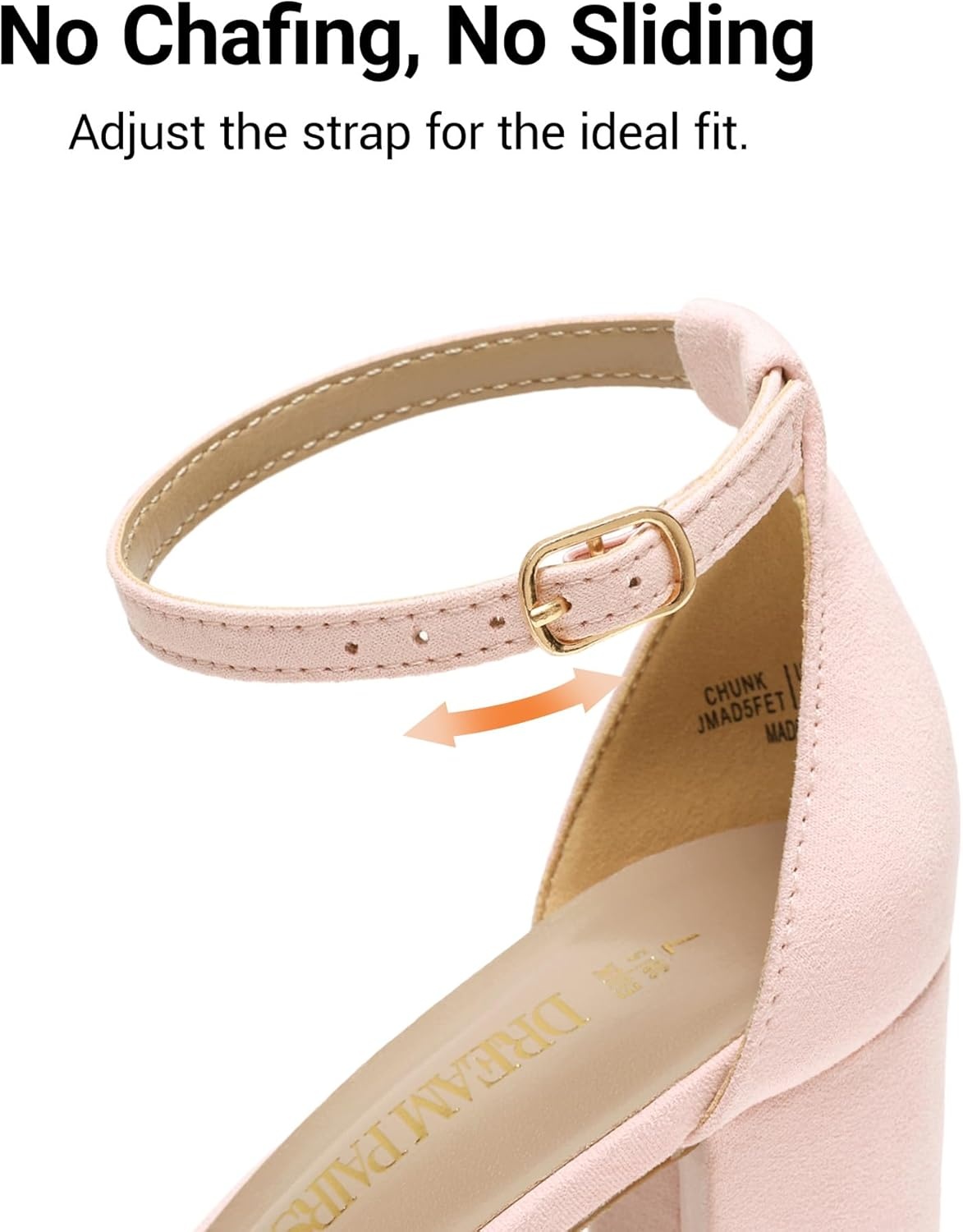 image:imageDREAM PAIRS Womens Chunky Block Heel Sandals Open Toe Ankle Strap Dress Shoes Comfortable Wedding Guest Heels for Party Prom and Formal EventsPink