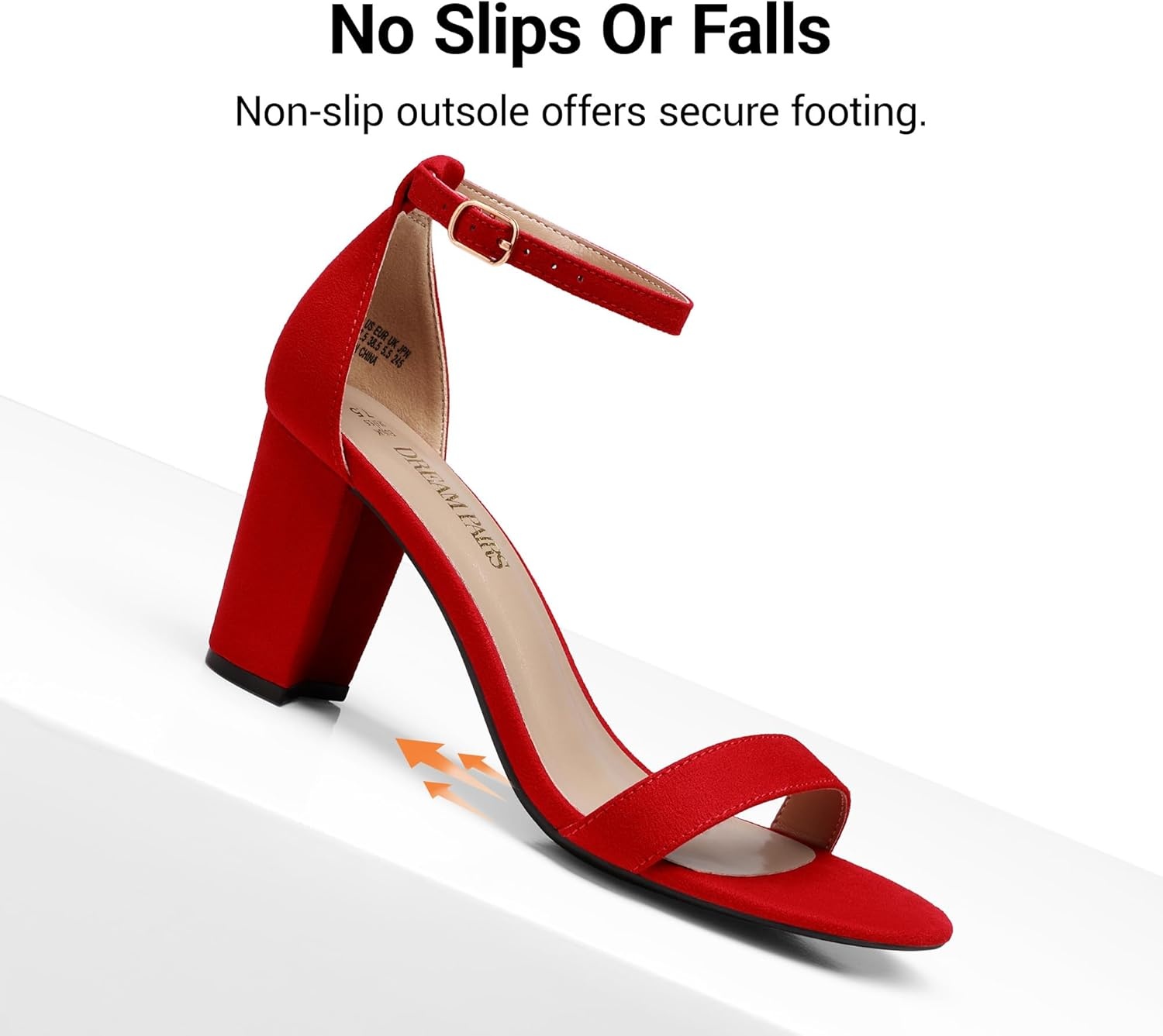 image:imageDREAM PAIRS Womens Chunky Block Heel Sandals Open Toe Ankle Strap Dress Shoes Comfortable Wedding Guest Heels for Party Prom and Formal EventsRed1