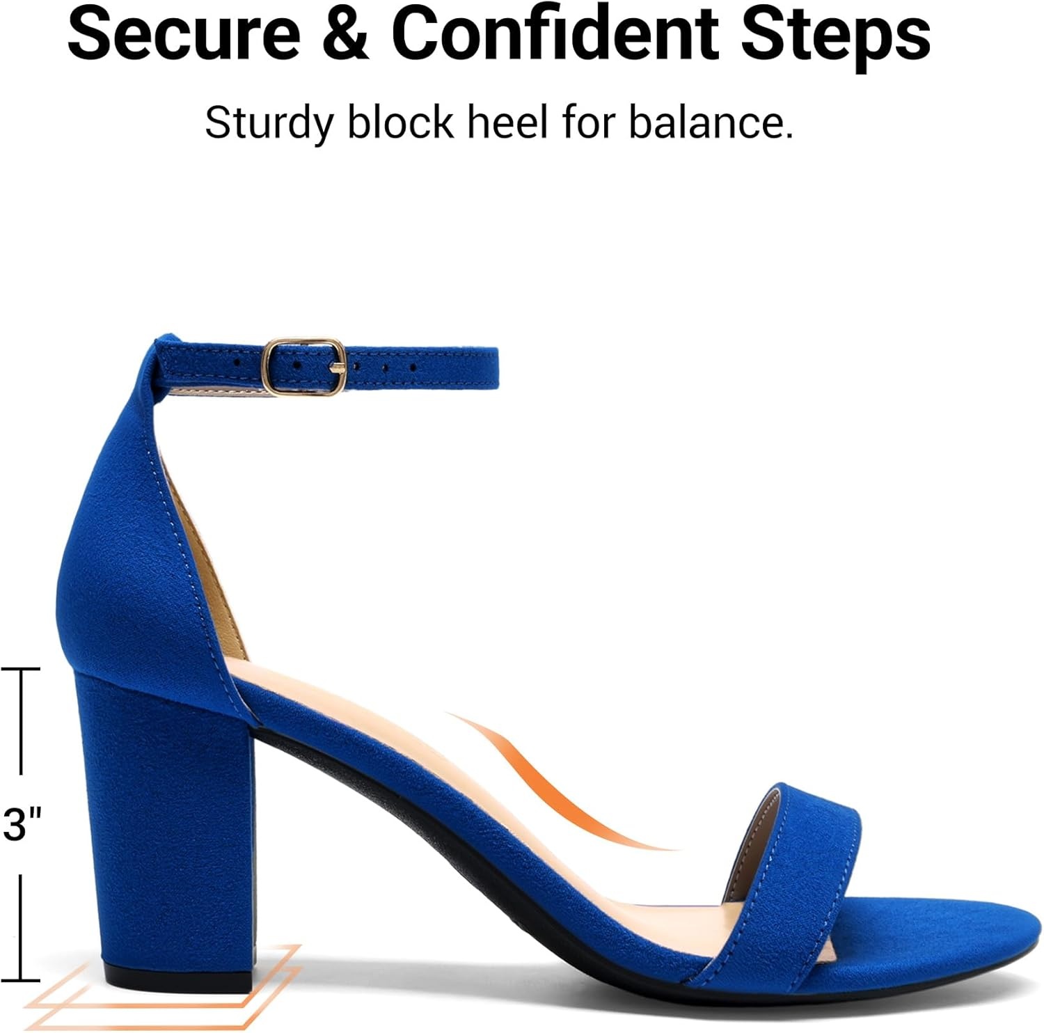 image:imageDREAM PAIRS Womens Chunky Block Heel Sandals Open Toe Ankle Strap Dress Shoes Comfortable Wedding Guest Heels for Party Prom and Formal EventsRoyalBlue