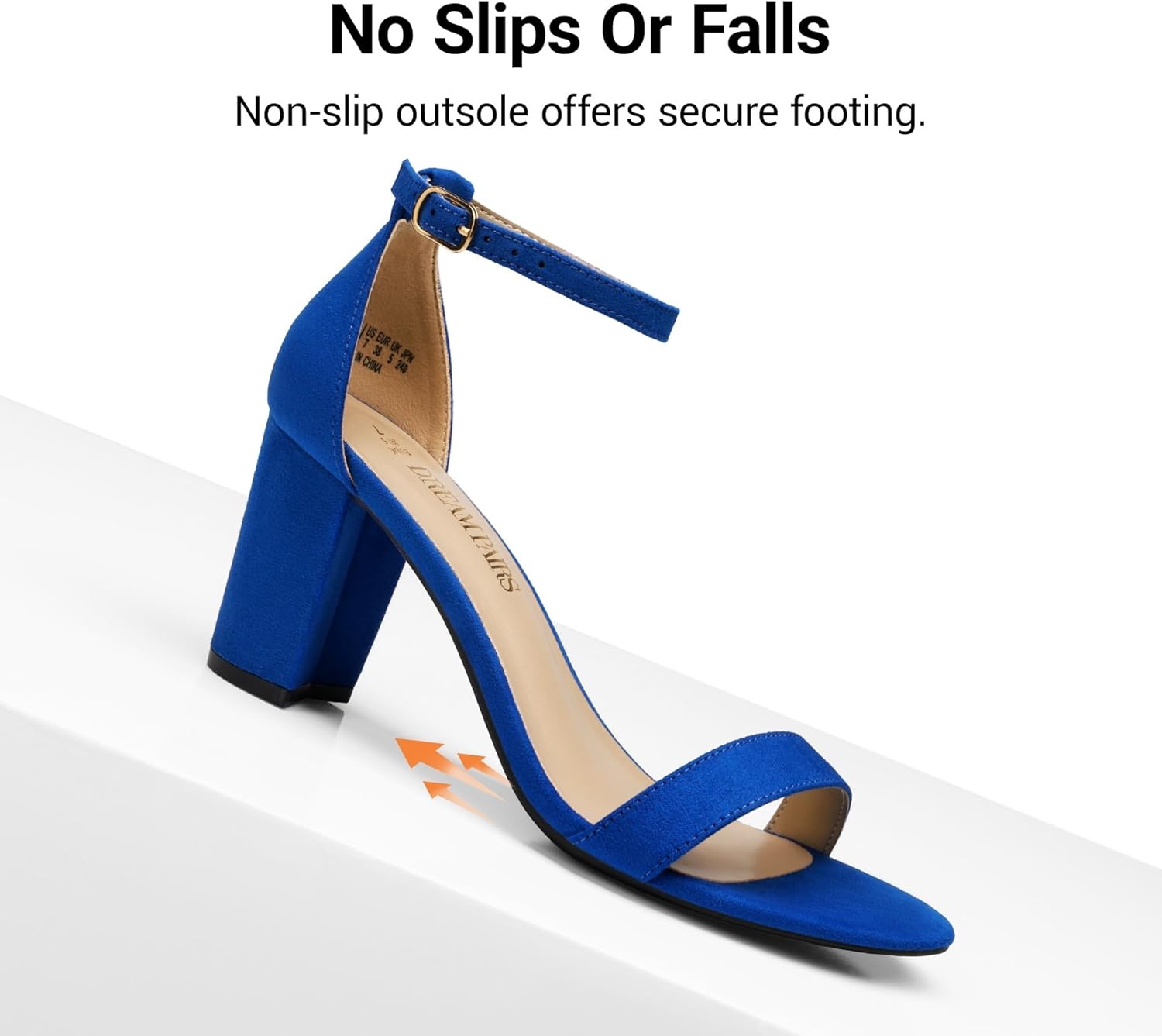 image:imageDREAM PAIRS Womens Chunky Block Heel Sandals Open Toe Ankle Strap Dress Shoes Comfortable Wedding Guest Heels for Party Prom and Formal EventsRoyalBlue