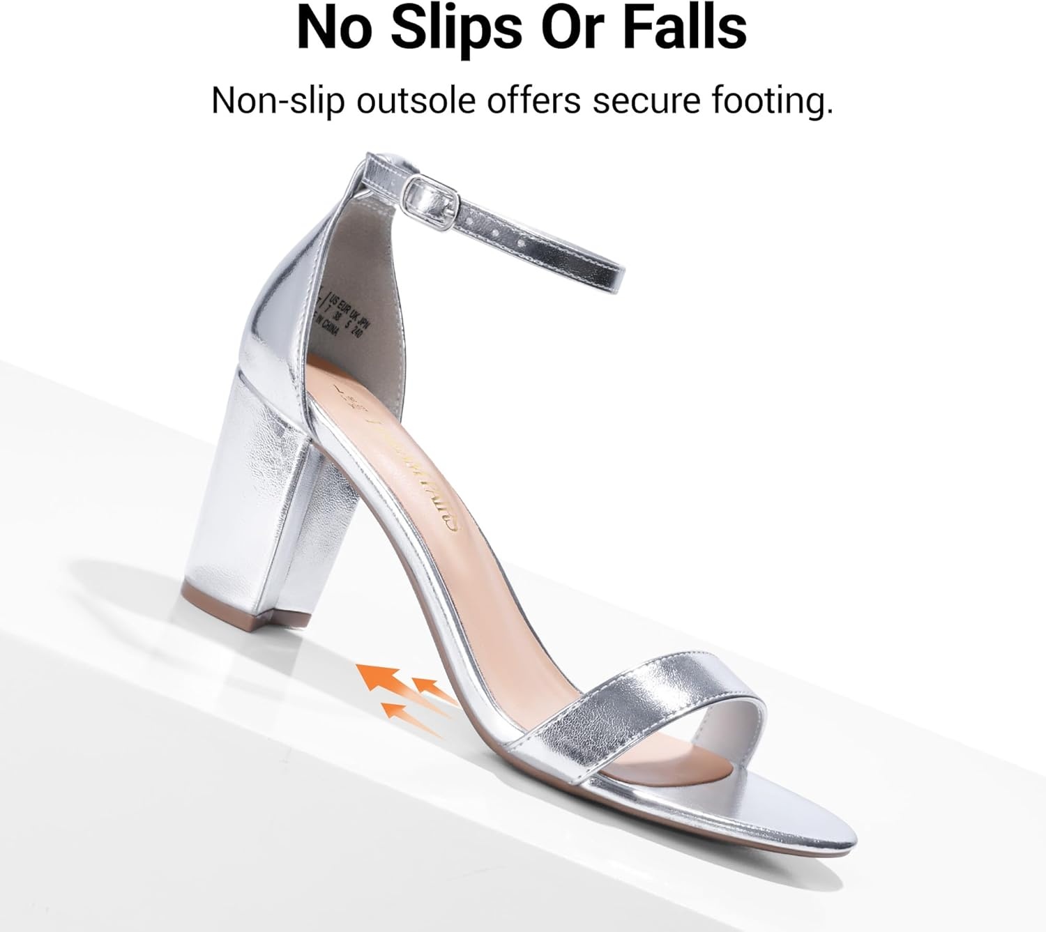 image:imageDREAM PAIRS Womens Chunky Block Heel Sandals Open Toe Ankle Strap Dress Shoes Comfortable Wedding Guest Heels for Party Prom and Formal EventsSilvermetallic