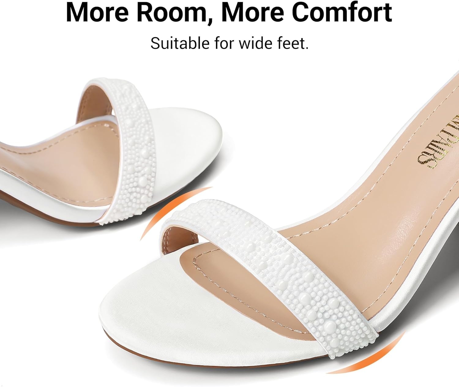 image:imageDREAM PAIRS Womens Chunky Block Heel Sandals Open Toe Ankle Strap Dress Shoes Comfortable Wedding Guest Heels for Party Prom and Formal EventsWhitepearl