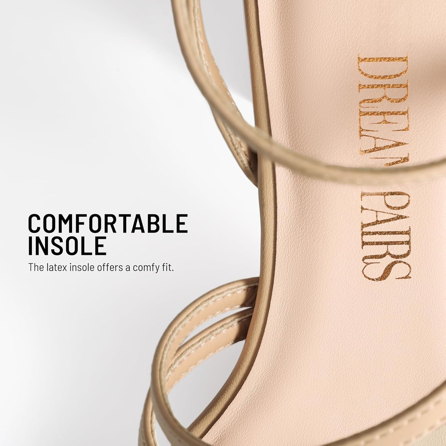 image:imageDREAM PAIRS Womens Heels Chunky Block Strappy Square Open Toe Ankle Buckle 315 Inch Heeled Sandals Wedding Party Dress Prom ShoesNude