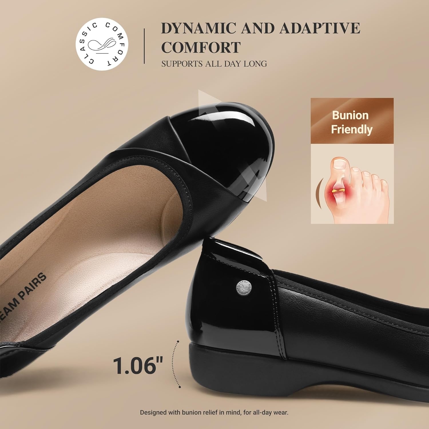 image:imageDREAM PAIRS Womens Ballet Flats Work Office Dress Shoes Comfortable Dressy Casual Flats for WomenBlack
