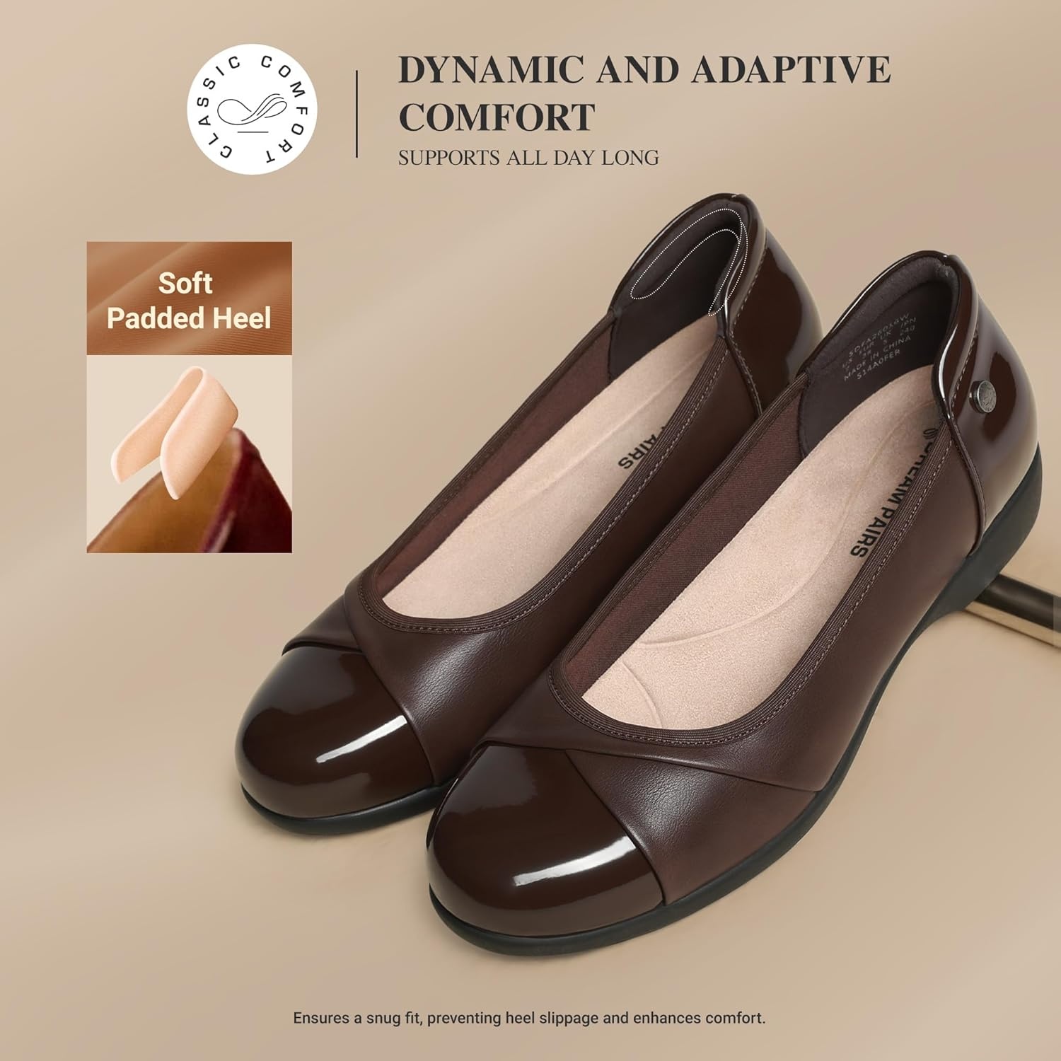 image:imageDREAM PAIRS Womens Ballet Flats Work Office Dress Shoes Comfortable Dressy Casual Flats for WomenBrown