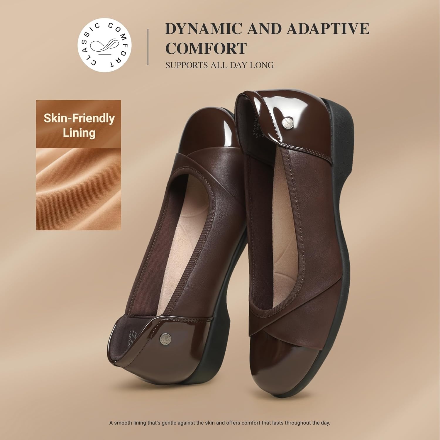 image:imageDREAM PAIRS Womens Ballet Flats Work Office Dress Shoes Comfortable Dressy Casual Flats for WomenBrown
