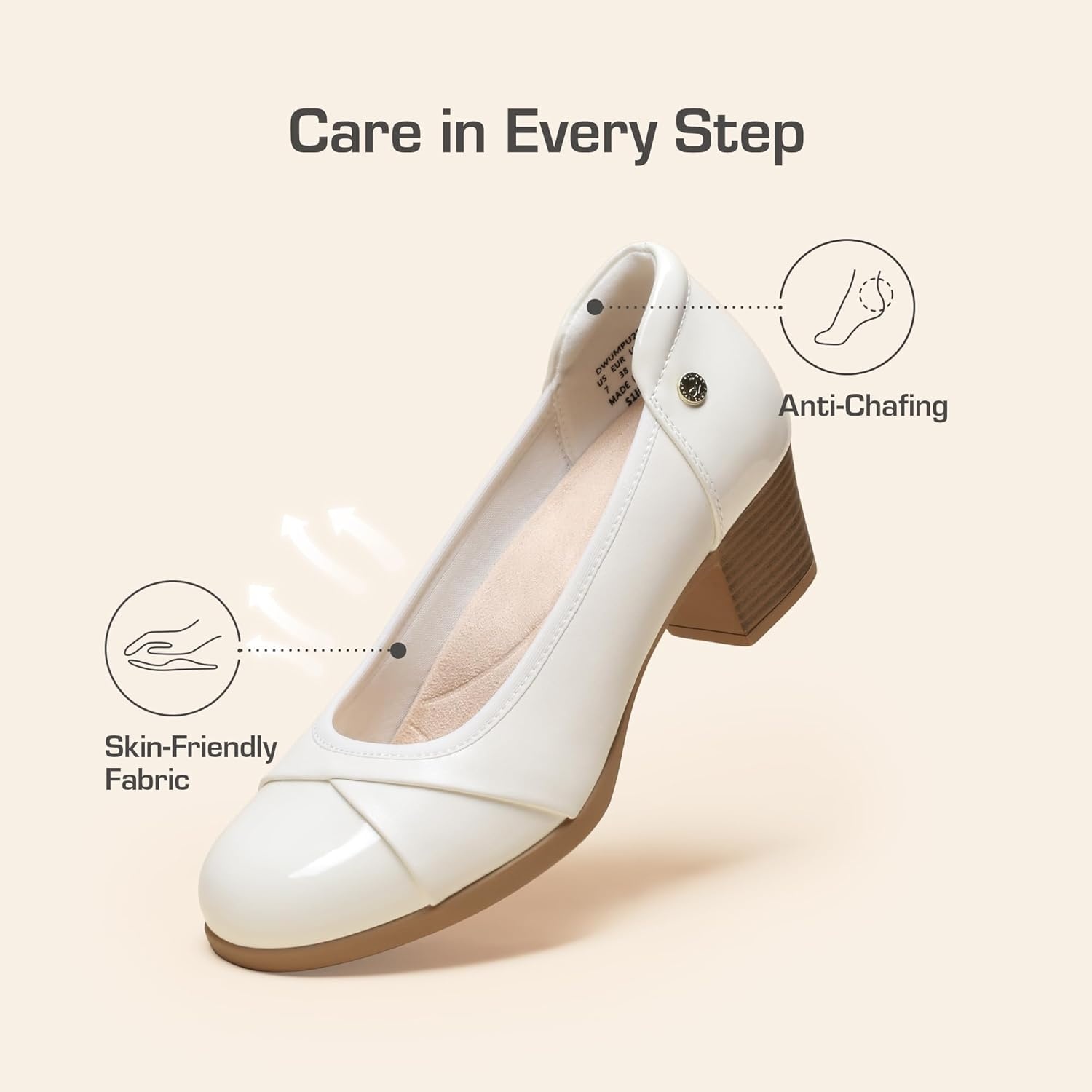 image:imageDREAM PAIRS Womens Pumps Low Chunky Block Closed Toe Shoes Work Comfortable Heels Round Toe DressWhite