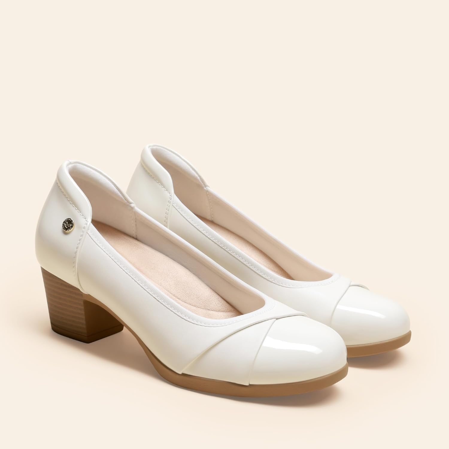 image:imageDREAM PAIRS Womens Pumps Low Chunky Block Closed Toe Shoes Work Comfortable Heels Round Toe DressWhite