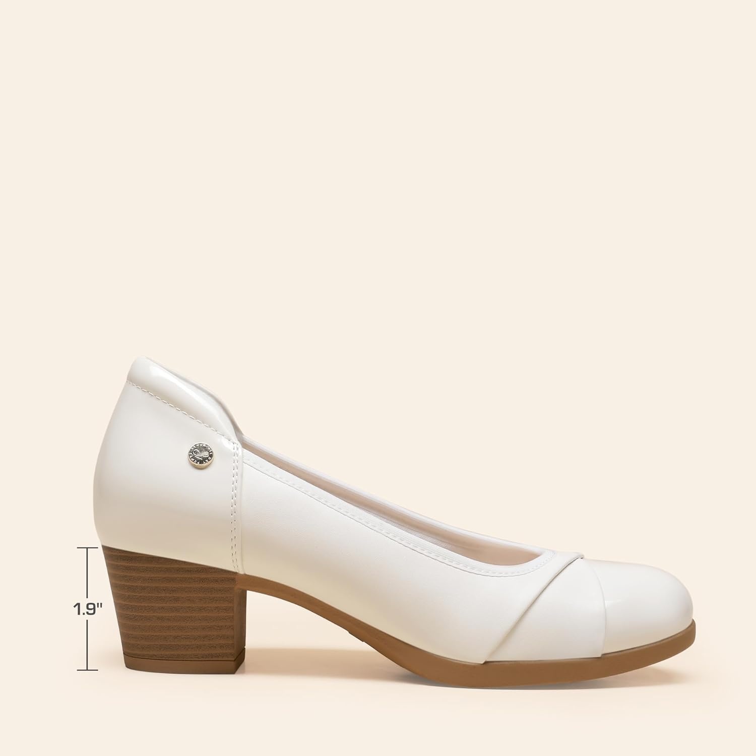 image:imageDREAM PAIRS Womens Pumps Low Chunky Block Closed Toe Shoes Work Comfortable Heels Round Toe DressWhite