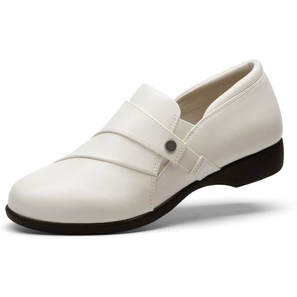 image:imageDREAM PAIRS Loafers for Women Slipon Dressy Comfortable Business Casual Work Office Faux Leather Loafer Shoes with Arch SupportWhite
