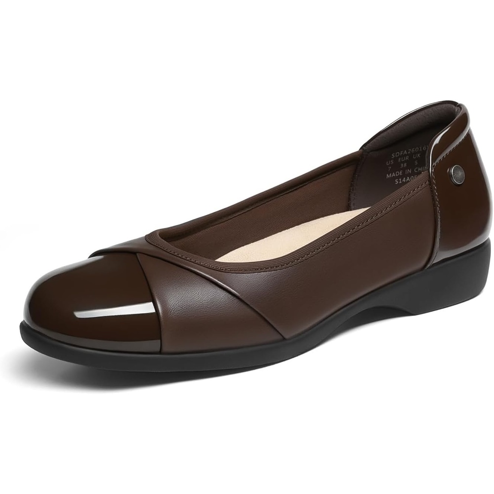 image:imageDREAM PAIRS Womens Ballet Flats Work Office Dress Shoes Comfortable Dressy Casual Flats for WomenBrown