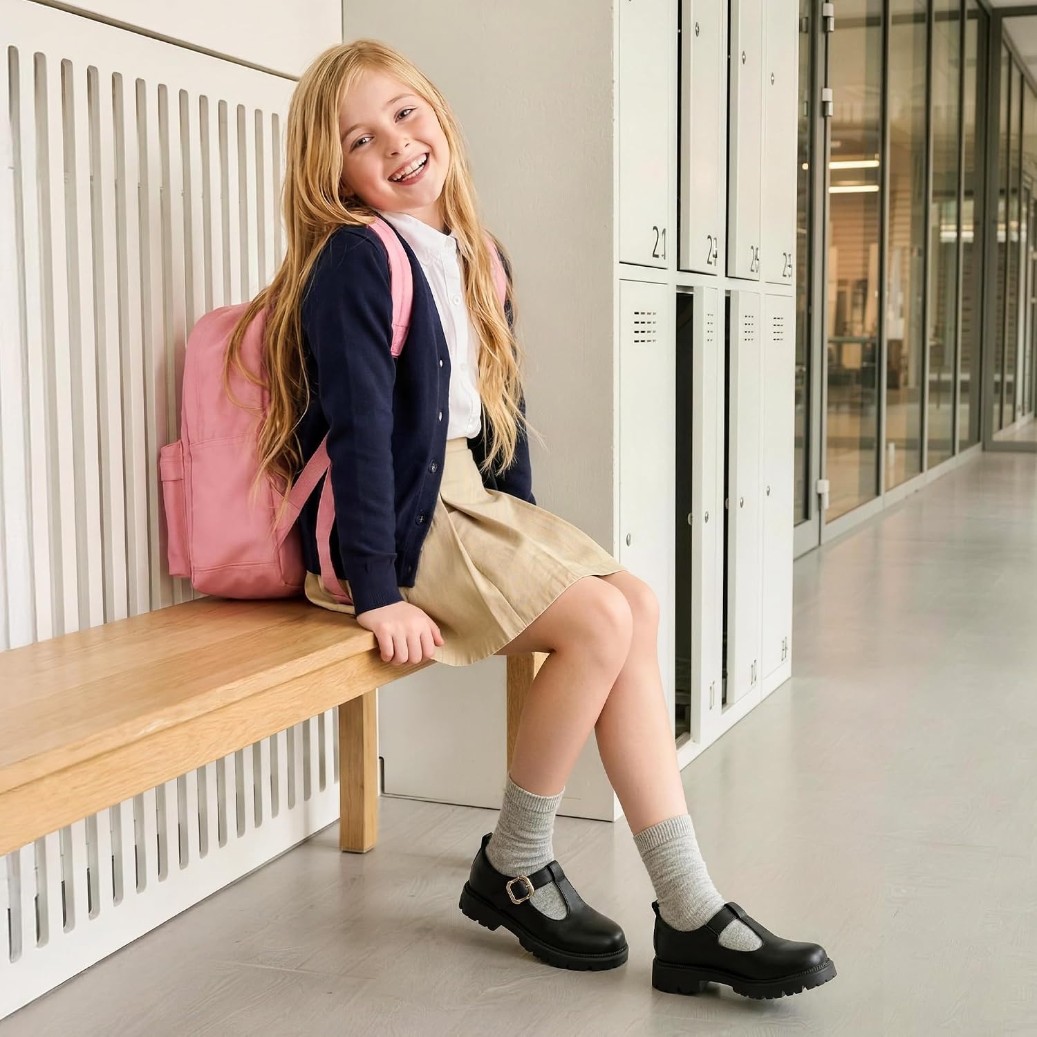 image:imageDREAM PAIRS Girls Mary Jane Dress Shoes School Uniform TStrap Loafers Platform Chunky Heel Closed Toe FlatsBlack