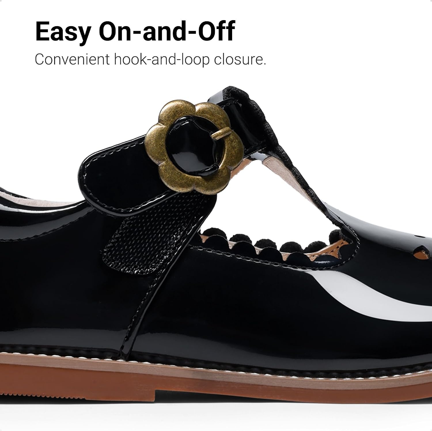 image:imageDREAM PAIRS Girls Mary Jane Shoes Toddler School Uniform Dress Shoes Wide Toe Ballet Flats for Little KidsAll Black