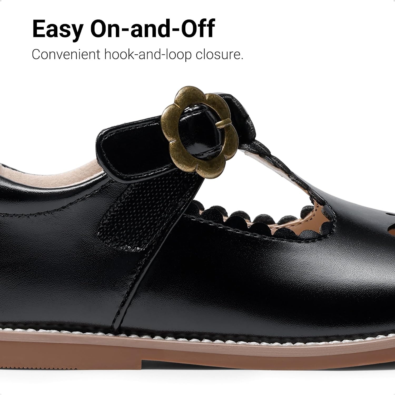 image:imageDREAM PAIRS Girls Mary Jane Shoes Toddler School Uniform Dress Shoes Wide Toe Ballet Flats for Little KidsBlack