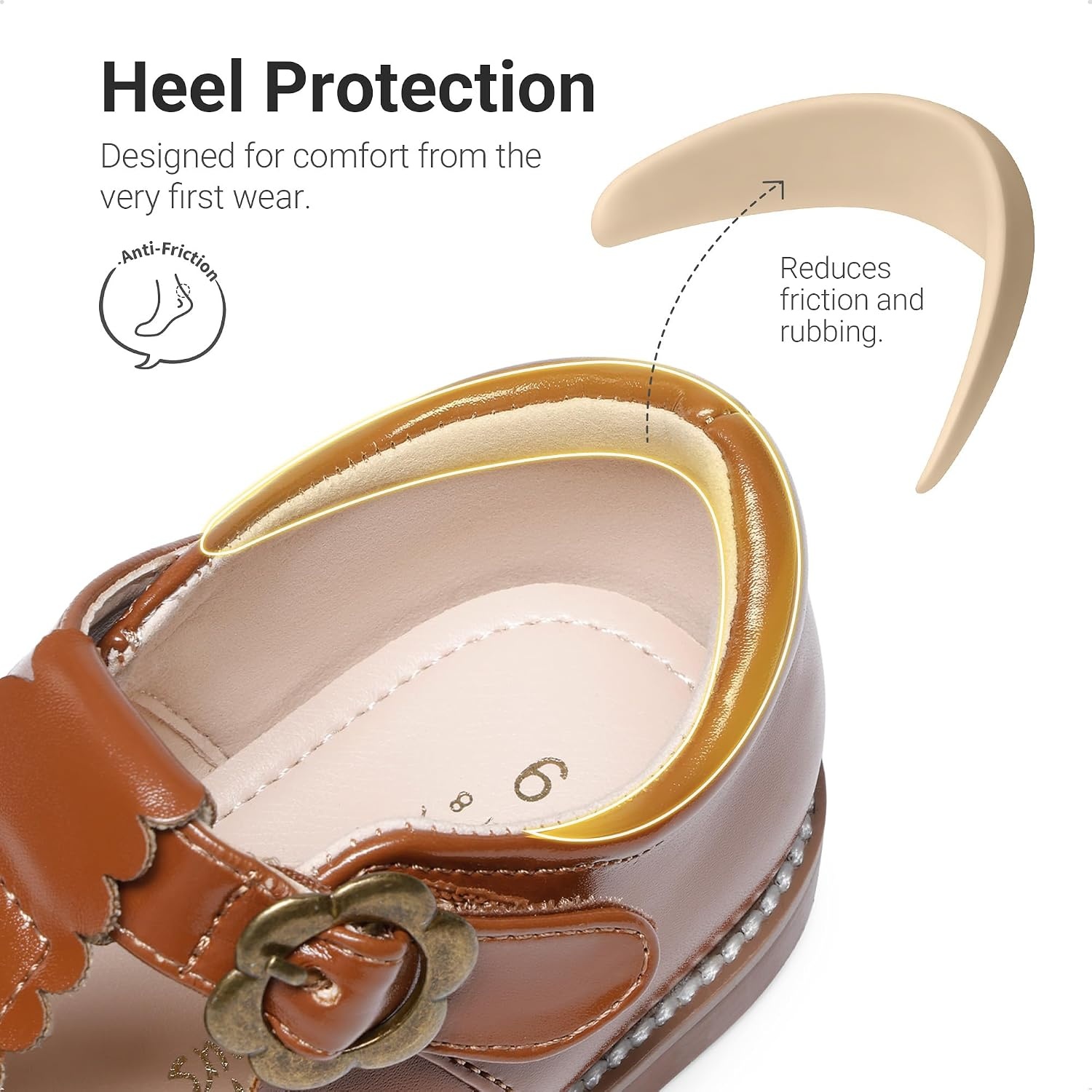 image:imageDREAM PAIRS Girls Mary Jane Shoes Toddler School Uniform Dress Shoes Wide Toe Ballet Flats for Little KidsBrown