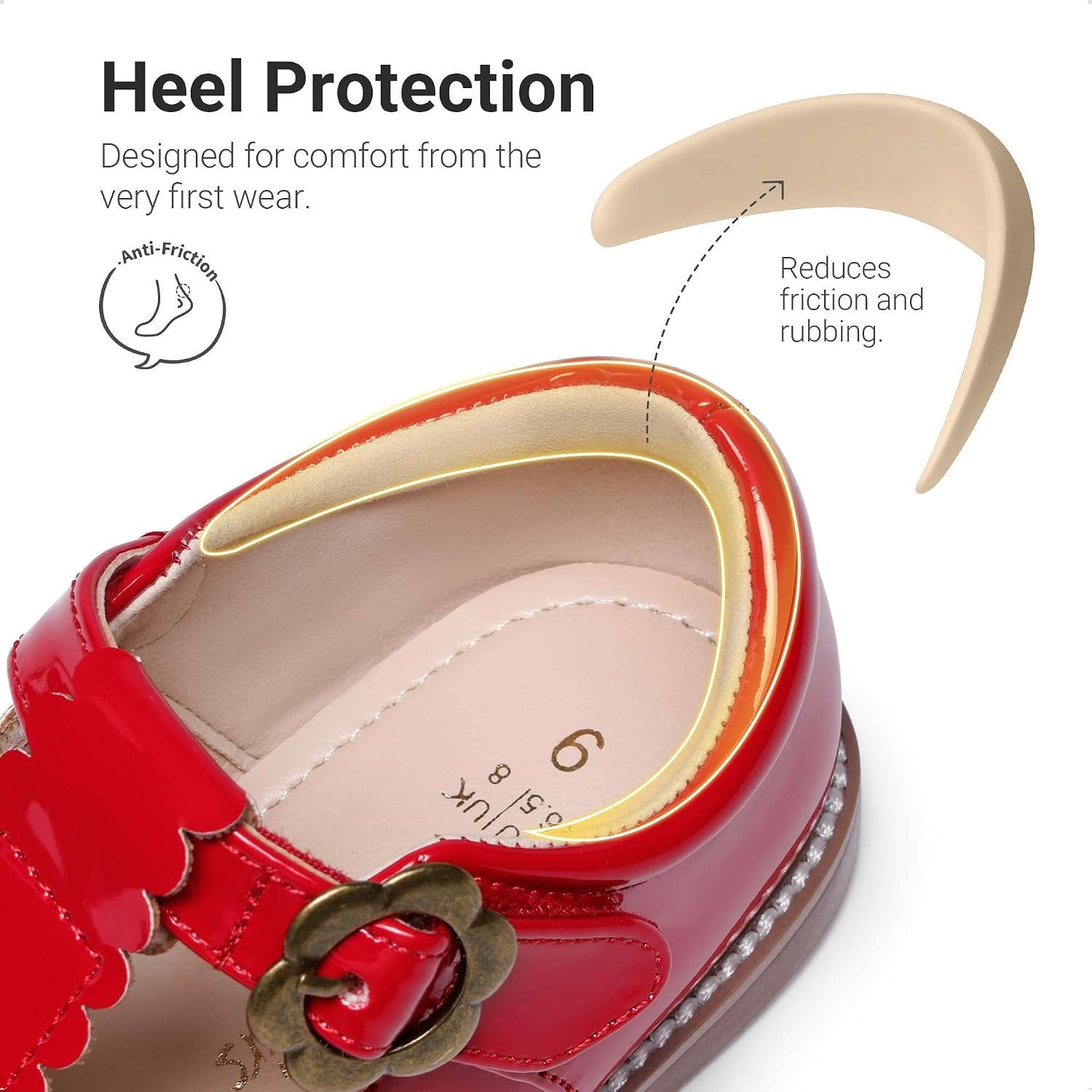 image:imageDREAM PAIRS Girls Mary Jane Shoes Toddler School Uniform Dress Shoes Wide Toe Ballet Flats for Little KidsRed