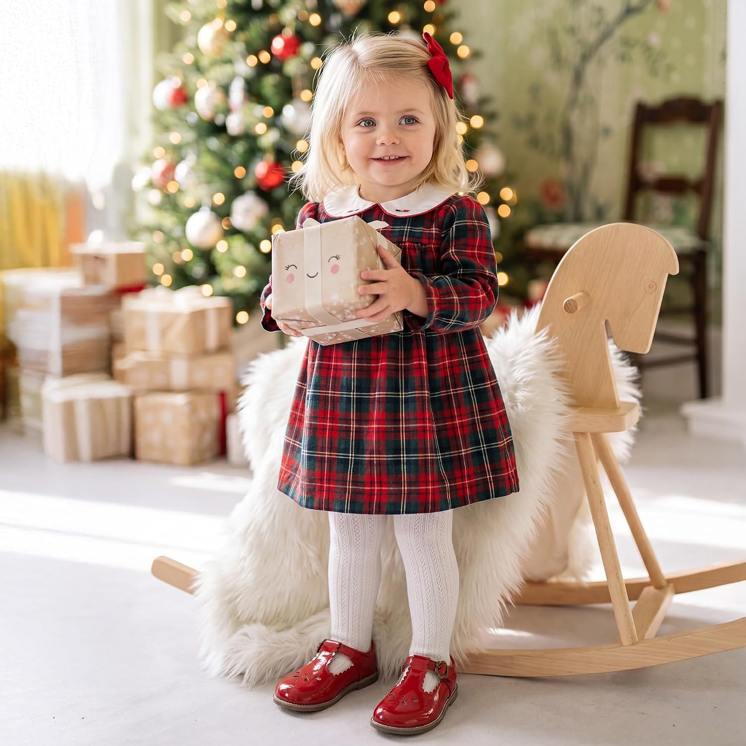 image:imageDREAM PAIRS Girls Mary Jane Shoes Toddler School Uniform Dress Shoes Wide Toe Ballet Flats for Little KidsRed