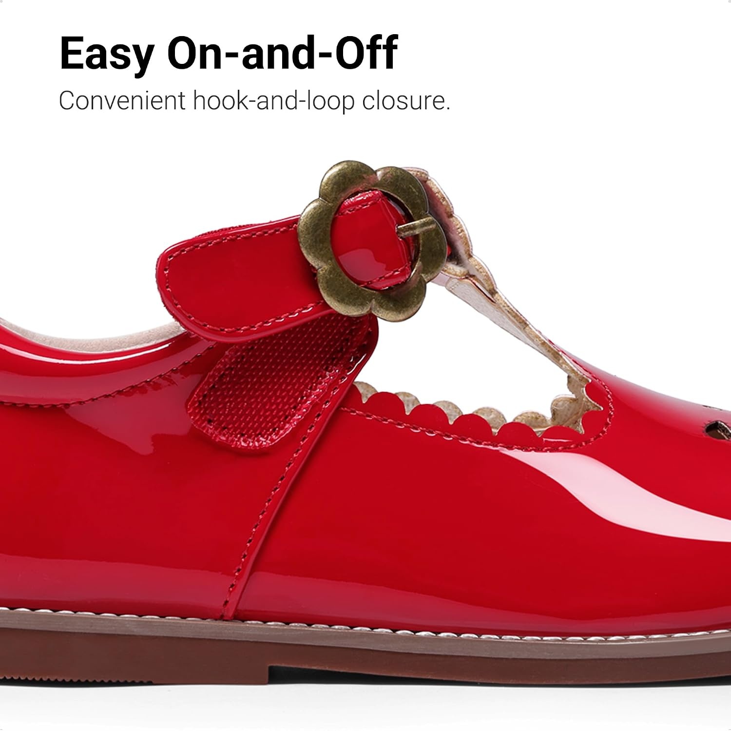 image:imageDREAM PAIRS Girls Mary Jane Shoes Toddler School Uniform Dress Shoes Wide Toe Ballet Flats for Little KidsRed