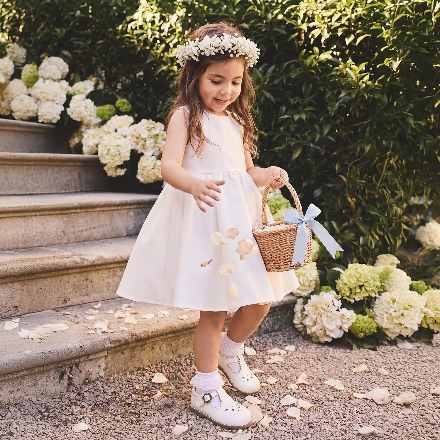 image:imageDREAM PAIRS Girls Mary Jane Shoes Toddler School Uniform Dress Shoes Wide Toe Ballet Flats for Little KidsWhite