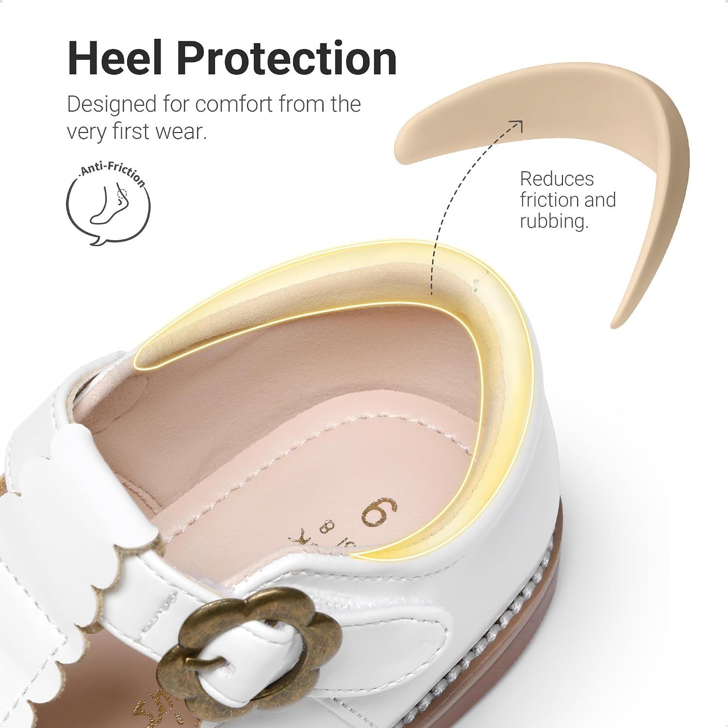 image:imageDREAM PAIRS Girls Mary Jane Shoes Toddler School Uniform Dress Shoes Wide Toe Ballet Flats for Little KidsWhite